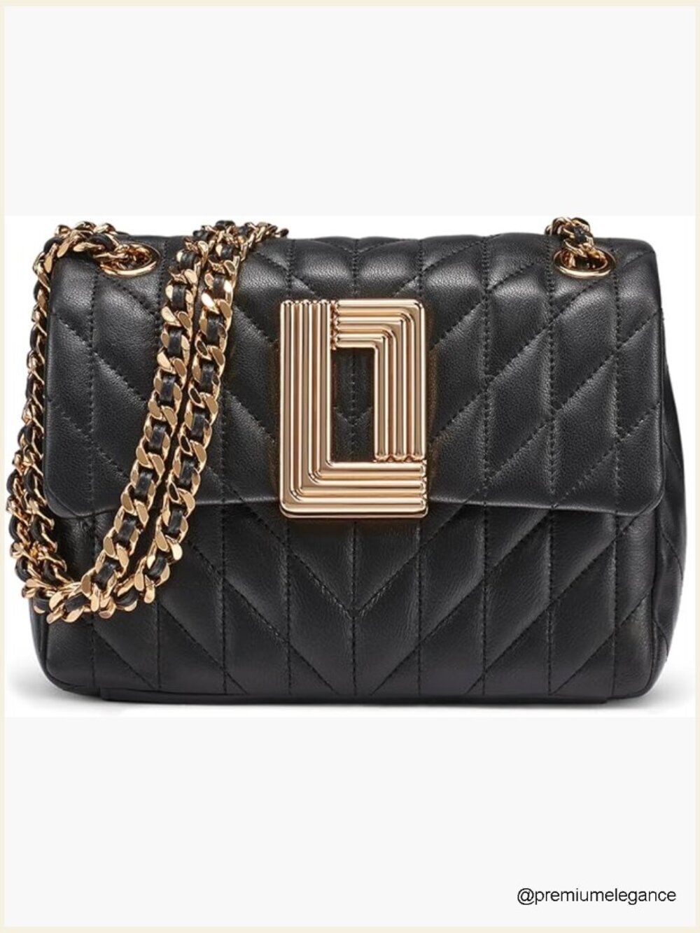 Leather Crossbody Bag With Chain Strap Hands Free